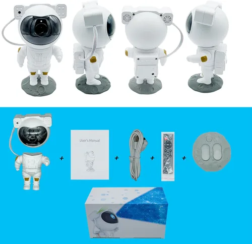 Miniatura 2 de Proyector astronauta de galaxia, proyector de estrellas de cielo nocturno de 360°, amigo espacial para decoración de habitación de bebé, control