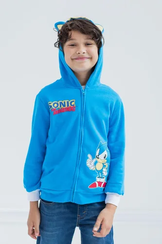 Miniatura 2 de SEGA Sonic the Hedgehog Shadow Knuckles - Sudadera con capucha y cremallera para niños pequeños y grandes