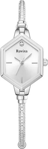 Miniatura 2 de Delicado reloj de pulsera de cristal para ella, reloj analógico resistente al agua 3ATM, regalo de aniversario para esposa, hija, mamá