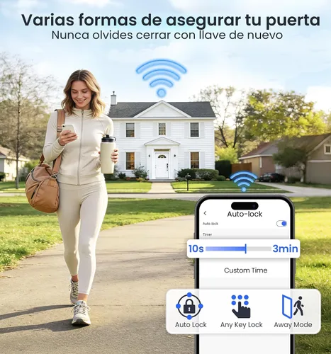 Miniatura 7 de Veise VE012W - Cerradura inteligente de huellas dactilares WiFi integrada, control remoto de aplicación, compatible con Alexa y Google Assistant