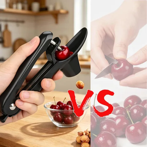 Miniatura 5 de Herramienta para picar cerezas, herramienta de picadura de acero inoxidable resistente, herramienta portátil de semillas de cerezas con diseño