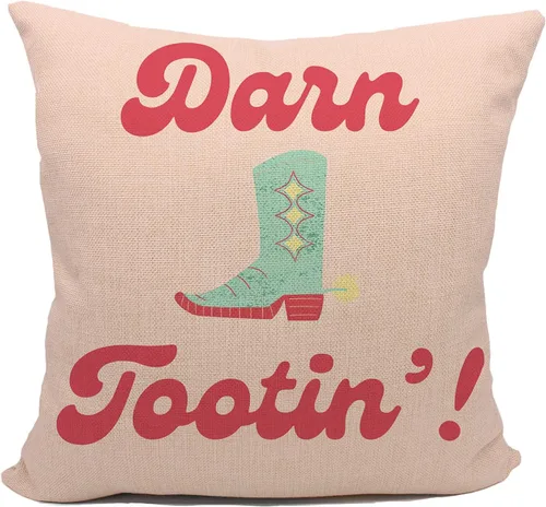 Mancheng-zi Funda de almohada retro con diseño de botas de vaquero occidental, para adolescentes y mujeres, regalos de vaquera, 18 x 18 pulgadas,