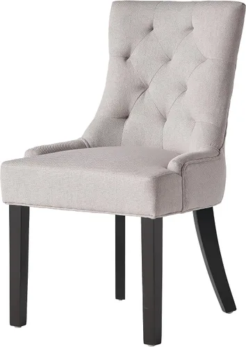 Miniatura 5 de Juego de 2 sillas de comedor Stacy Light Sky, en tela gris o verde azulado, Gris claro Gris claro + marrón oscuro