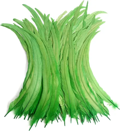 Miniatura 22 de THARAHT 50 piezas de plumas de cola de gallo, naturales, de 12 a 14 pulgadas (30-35 cm) para manualidades, bodas, atado de moscas, plumas para Rosa