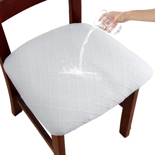 Miniatura 19 de Funda de asiento impermeable para silla de comedor, fundas de asiento lavables para sillas de cocina (negro, 4 piezas)