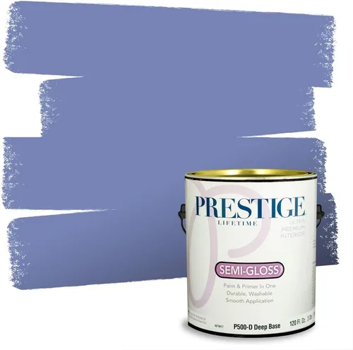 Miniatura 57 de Prestige Paints. - Base y pintura para exteriores en un solo galón, 1 galón. plano, comparable con Sherwin Williams Topsail. SW159-azul hechizante.