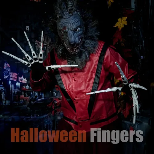 Miniatura 3 de Dedos articulados de Halloween con guantes, extensiones de dedos articuladas, manos de garra 3D, manos de esqueleto aterradoras para cosplay