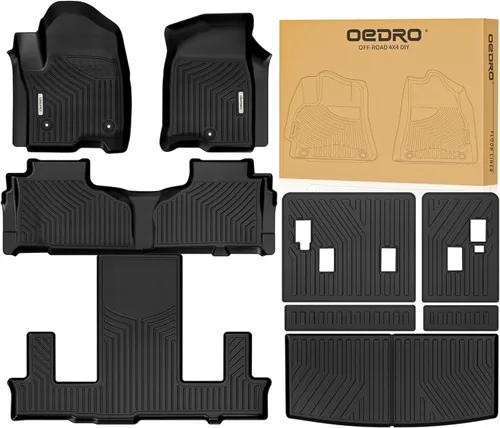 Miniatura 10 de Alfombrillas OEDRO para Chevy Tahoe/GMC Yukon 2015-2020, revestimientos antideslizantes de TPE de ajuste personalizado, tapetes delanteros