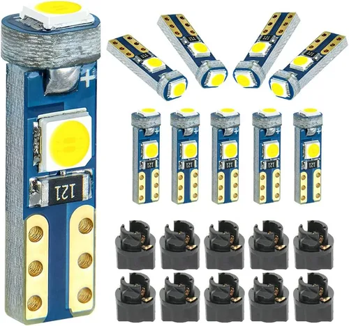 Miniatura 9 de T5 37 74 Bombilla LED con casquillo de bloqueo de giro PC74 PC37, panel de instrumentos, panel de luz de clúster, paquete de 10