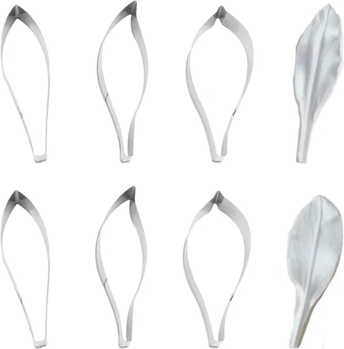 Cortador de pétalos de flores, 6 piezas de acero inoxidable, cortadores de galletas, kit de decoración de galletas, moldes para hornear galletas