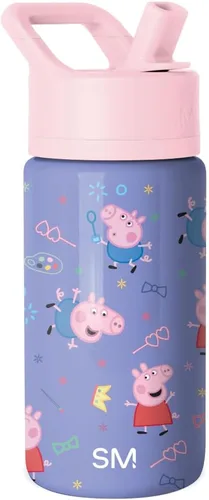 Miniatura 66 de Simple Modern Botella de agua para niños con tapa con pajilla, vaso aislado de acero inoxidable de 14 onzas para niños y a prueba de derrames