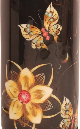 Miniatura 9 de Botella de agua de cobre puro - Hecha a mano - Beneficios para la salud ayurvédica - Grande 35 oz - A prueba de fugas - Fácil de llevar para Negro