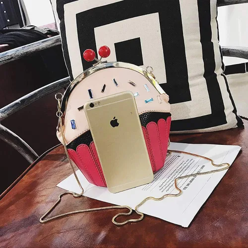 Miniatura 4 de QZUnique Bolso cruzado de la forma de la comida Bolso del cuerpo de la PU del bolso de la historieta del helado del bolso del bolso del bolso