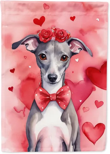 Miniatura 30 de Caroline's Treasures DAC5292CHF - Bandera de Border Collie My Valentine House para porche, grande, con manga para porche, para colgar en la pared