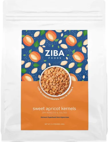 Ziba Foods Semillas de Albaricoque Dulce Cultivadas en la Selva | Sin OMG, Vegano, Apto para Whole 30 y Keto, Paleo, Tostadas en Seco Supersemillas