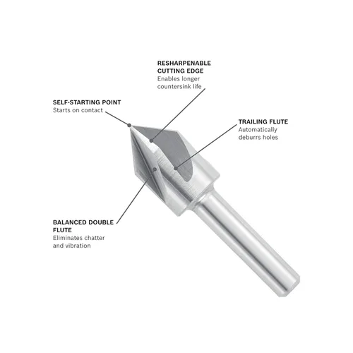 Miniatura 2 de BOSCH Avellanador HSS de 1/2 pulgada CSH1