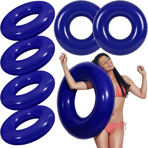 Miniatura 23 de JellyArch 6 piezas de flotadores inflables para piscina de 28 pulgadas, tubo de natación a granel para adultos, flotadores de piscina