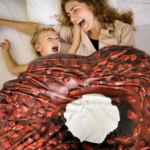 Miniatura 4 de Excervent Manta realista de donas de chocolate, 290 GSM, divertida manta de comida realista, manta de franela súper suave, 60 pulgadas