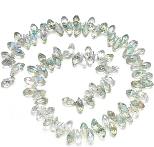 Miniatura 30 de 200pcs Checa 0.472 in Lágrima facetada Briolette Cristal Perlas Sueltas Colgante Separador de Gota a Granel Amatista Púrpura para DIY Joyería