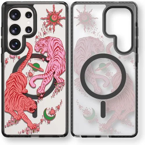Miniatura 235 de Rosarnnah Funda compatible con Samsung Galaxy S24 Ultra, bonita estética, a la moda, divertida funda con estampado de gatito y gato, duradera a