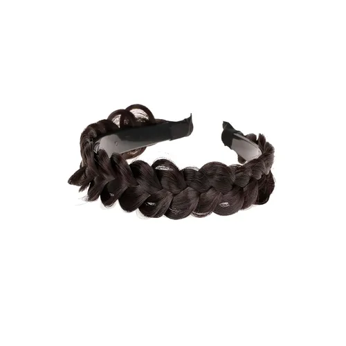 Miniatura 2 de Diadema trenzada de pelo sintético, aro de pelo clásico, grueso, ancho, trenzado, peluca de trenzas esponjosas, accesorio de belleza para mujeres