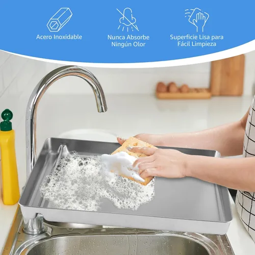 Miniatura 3 de Bandeja de arena reutilizable de acero inoxidable compatible con cajas de arena autolimpiantes para gatos sin cuchara Petsafe – Nunca absorbe
