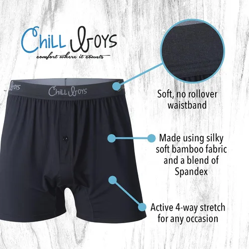 Miniatura 2 de Chill Boys Viscose from Bamboo Boxers for Men - Cool Comfortable, Soft Breathable Underwear - Boxer Shorts (1 Pack)