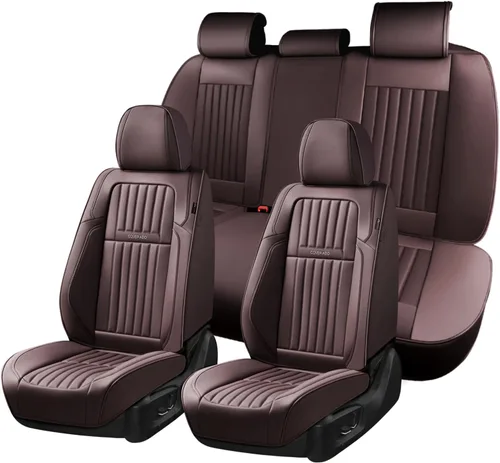 Miniatura 48 de Coverado Fundas de Asiento Delantero para Automóvil, 2 Piezas Fundas de Asiento de Cuero para Automóviles, Protector de Asiento de Automóvil Solo