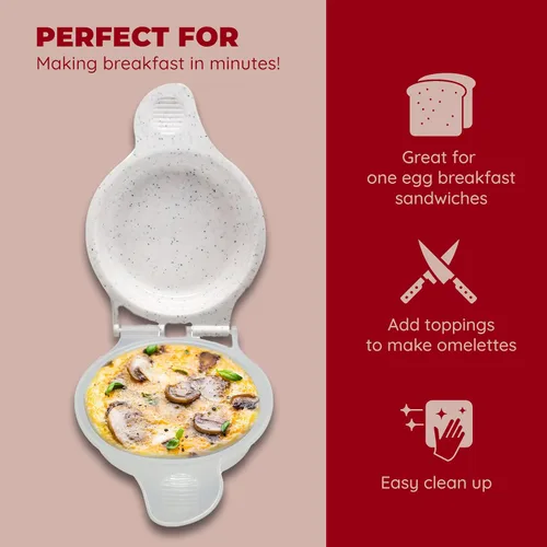Miniatura 8 de Good Living Molde para magdalenas de huevos para microondas, sándwiches de desayuno rápido de 1 minuto, antiadherente, sin BPA y apto
