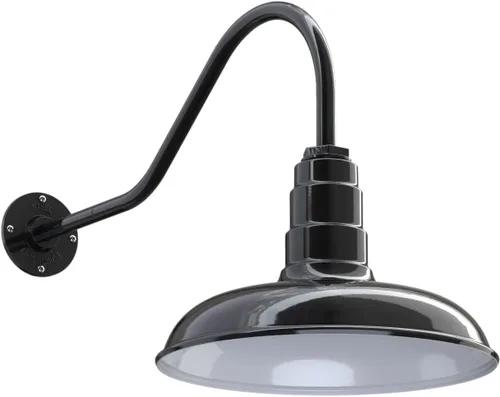 Miniatura 46 de Steel Lighting Co. Topanga - Luz de granero Montaje en pared al aire libre Domo de 14 pulgadas Cuello de cisne de 11 pulgadas Luz de garaje