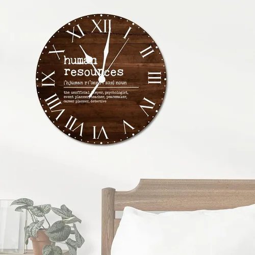 Miniatura 4 de ArogGeld Definición de recursos humanos, reloj de PVC, frases motivacionales, sin marco, números romanos, significado de 12 pulgadas, silencioso