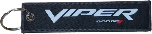 Miniatura 2 de Detroit Shirt Company Dodge Viper Trilogo Sneaky Pete, Stryker, llavero tejido con logotipo de colmillos de 5 x 1 pulgada Logotipo del cargador