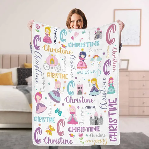 Miniatura 9 de Manta de forro polar personalizada para niños, adolescentes, niños y niñas, bebé, manta con nombre personalizado, manta mágica de arco iris, regalo