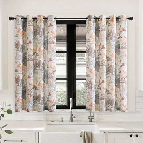 Miniatura 12 de MYSKY HOME - Cortinas plisadas con estampado floral para sala de estar/comedor, cortinas plisadas para proteger la privacidad, 84 pulgadas de largo