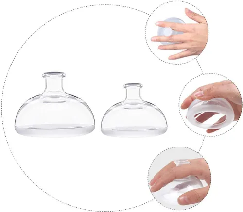 Miniatura 9 de EXCEART 2 tazas de masaje de tambor de presión de palma de silicona para bebés y niños pequeños, esputo y ayuda para eructos, dispositivo ergonómico