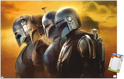 Miniatura 13 de Trends International Star Wars: The Mandalorian Season 3 - Póster de pared de cascos, 22.37 x 34.00 pulgadas, versión enmarcada en blanco