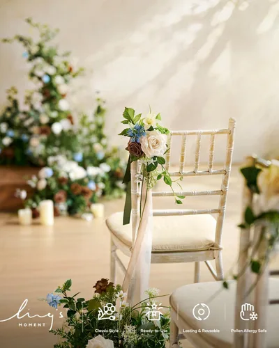 Miniatura 8 de Ling's moment Flores artificiales, margaritas de seda falsas, rosas de espuma de Gardenia falsas para bricolaje, ramos de boda, centros de mesa