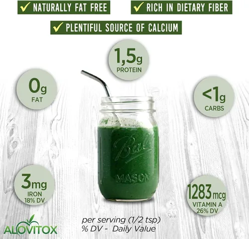 Miniatura 7 de Alovitox Chlorella orgánica en polvo de 8 onzas Superalimento denso en nutrientes con antioxidantes, proteínas, vitaminas C, E, complejo B