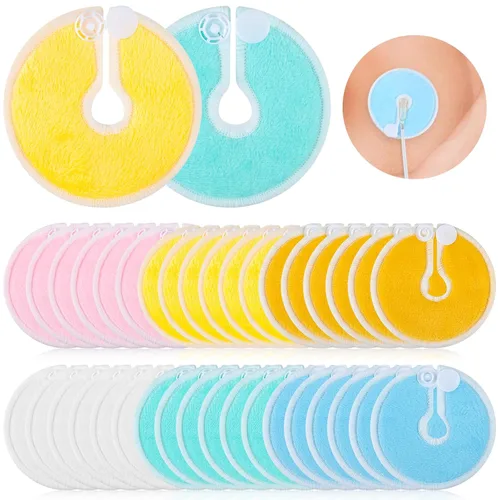 Paquete de 36 tapas de botón para tubo G, suministros de tubo de alimentación, accesorios de tubo G, almohadillas de enfermería reutilizables,