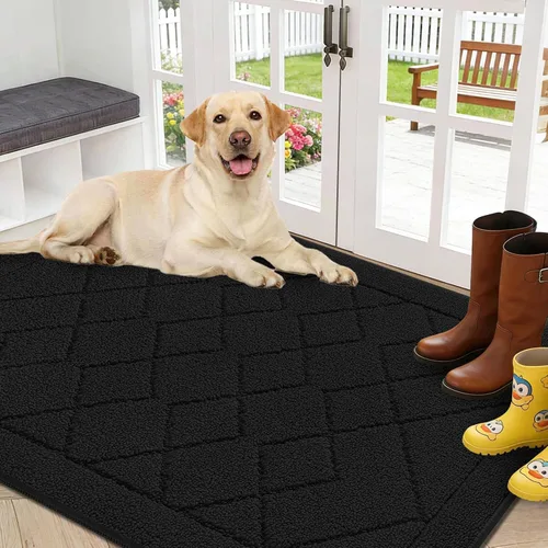 Miniatura 10 de REFETONE Tapete para interiores, tapete para puerta trasera o delantera de 20 x 32 pulgadas, felpudo, parte trasera de goma, antideslizante
