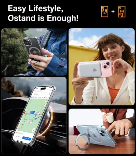 Miniatura 4 de TORRAS Funda magnética con función atril para iPhone 17e, 15, 14, 13 y 16e [compatible con MagSafe] [Soporte resistente y versátil] de grado