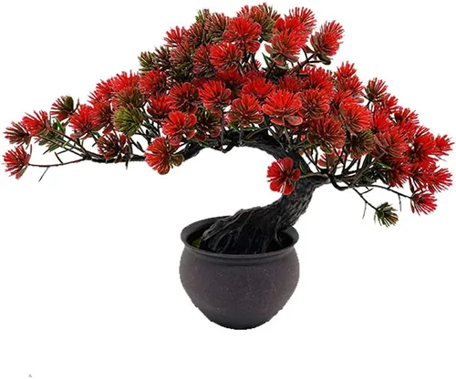 Miniatura 8 de Árbol de enebro artificial en maceta, pino japonés sintético, simulación de bonsái, jardín zen, planta falsa para el hogar, oficina, escaparate