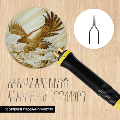 Miniatura 4 de FIRElood Herramienta de Combustión de Madera, Kit de Pluma de Combustión de Madera 25~750℃, Kit Profesional de Combustión de Madera, con Termómetro