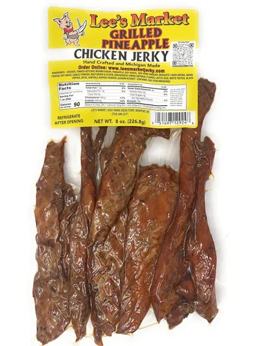 Lee's Market Carne seca de pollo a la parrilla con piña, suave y tierna, saludable y baja en carbohidratos, sin gluten, apta para dieta paleo y