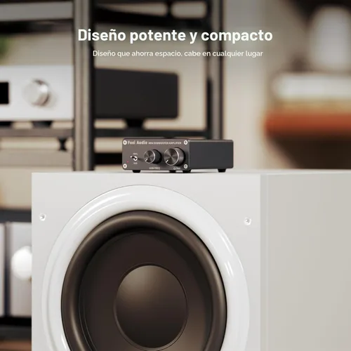 Miniatura 2 de Fosi Audio Amplificador de subwoofer M04 para cine en casa Monocanal Digital Clase D Amplificador de potencia integrado para altavoces pasivos