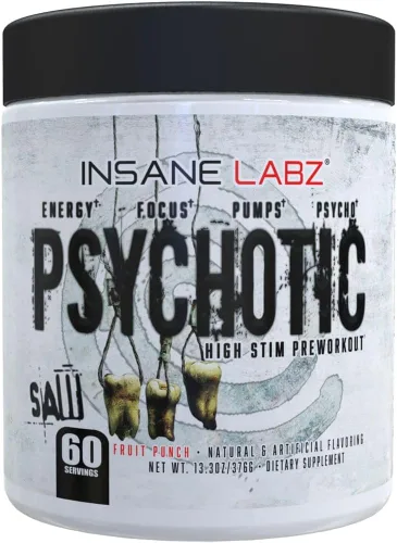 Miniatura 7 de Insane Labz Psychotic SAW®, Polvo de preentrenamiento de alta estimulación con OxyGold­™ y AMPiberry®, energía extremadamente duradera