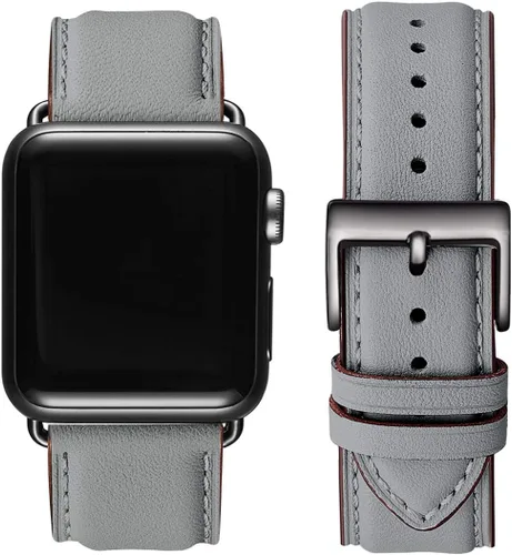 Miniatura 29 de Bandas cuadradas compatibles con Apple Watch de 38 mm, 40 mm, 41 mm, 42 mm, 44 mm, 45 mm, 49 mm, correa de muñeca de cuero genuino para iWatch SE