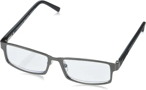 Foster Grant mens Sawyer Multifocus Reading Glasses Rectangular Reading Glasses Mate plomizo/transparente