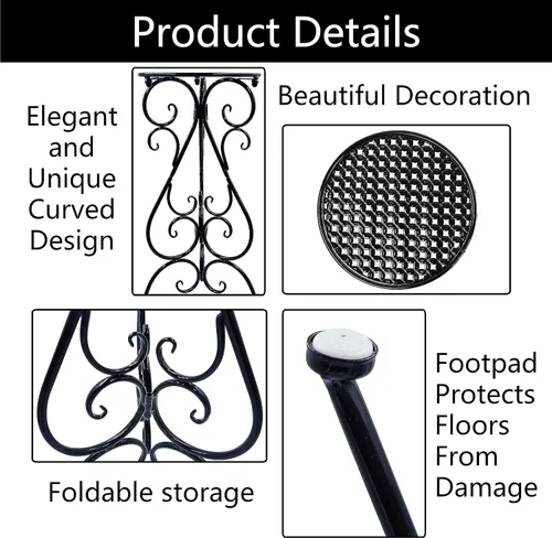 Miniatura 4 de NAKUPE Soporte de metal para plantas para interiores y exteriores, soportes para macetas individuales de 22.5 pulgadas de alto, soporte de pedestal