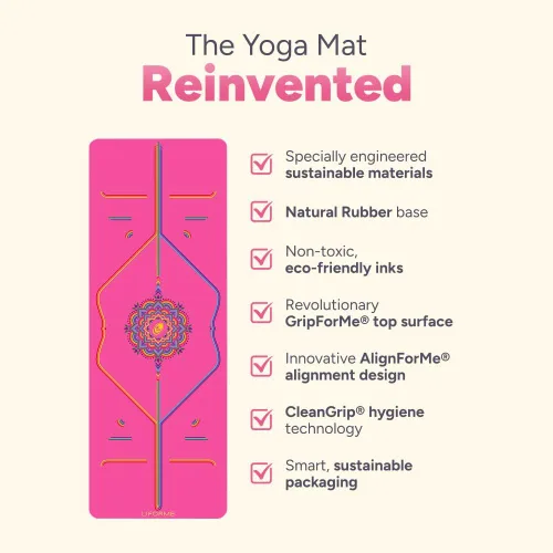 Miniatura 3 de Liforme Esterilla de yoga de viaje – Sistema de alineación patentado, agarre guerrero, antideslizante, ecológico, ultraligero y resistente al sudor